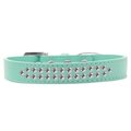 Unconditional Love Two Row Clear Crystal Dog CollarAqua Size 12 UN920577